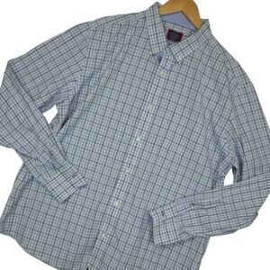 Untuckit Men's Long Sleeve Button-Down Shirt Sz XXL Vicchio Preppy Blue Plaid